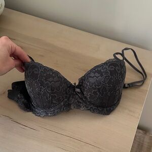 Candie's Charcoal Lace Bra